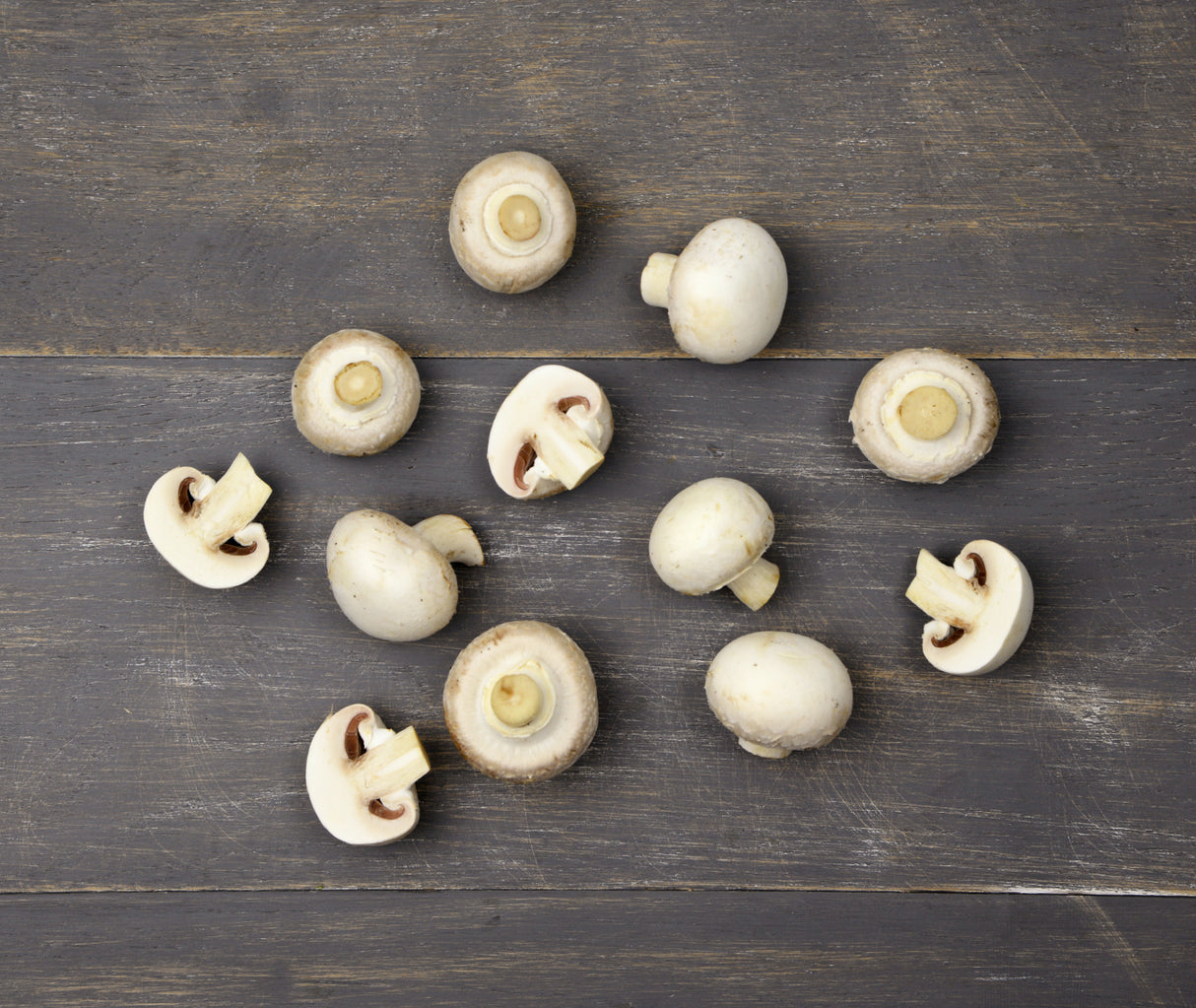 A handful of sliced Button Mushrooms perfect for your customised Vegetable Box