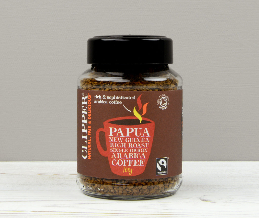 Clipper Rich Roast Arabica instant coffee in a jar