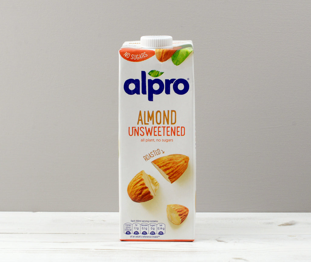 Alpro Almond Unsweetened milk carton