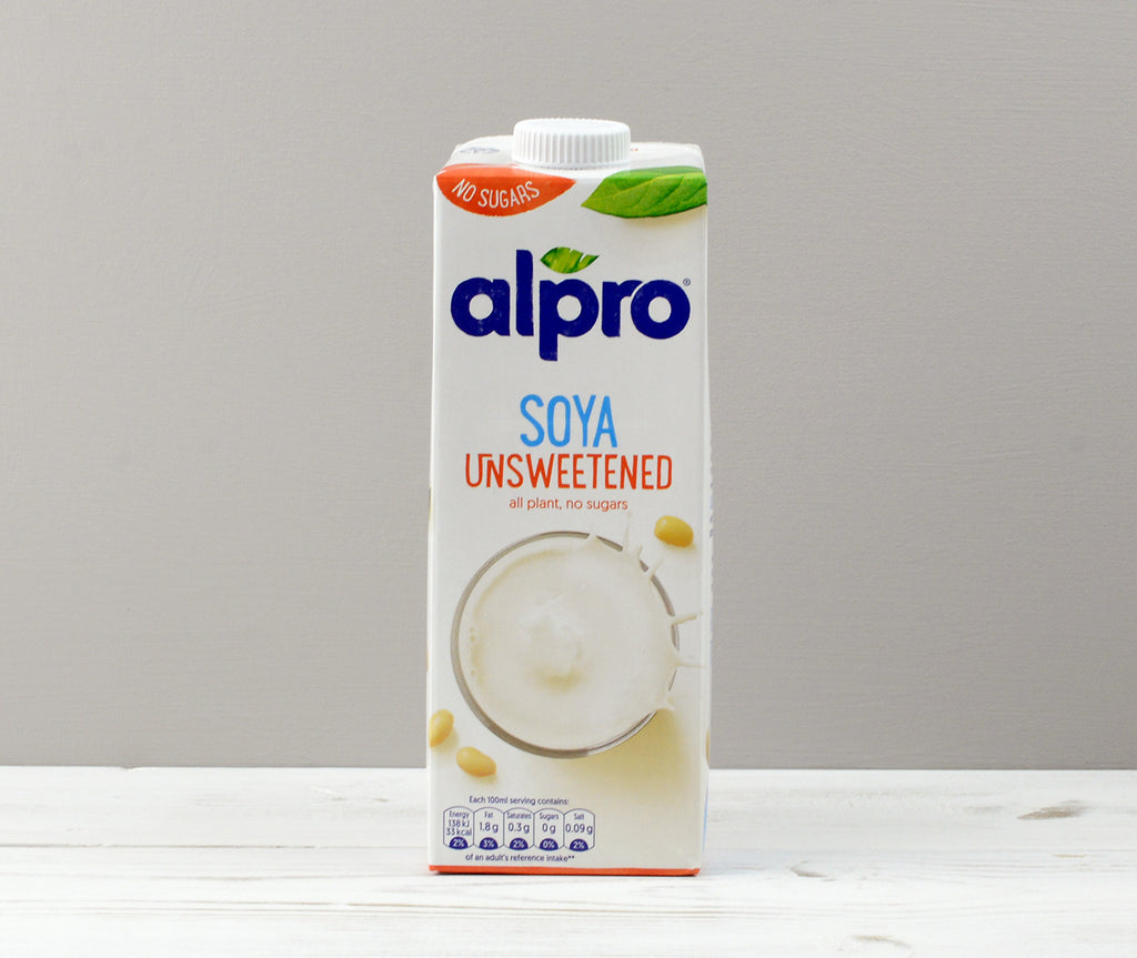 Alpro Soya unsweetened milk carton