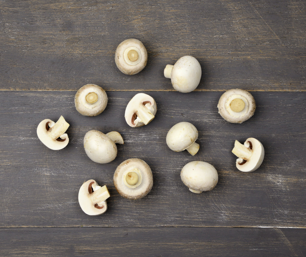 A handful of sliced Button Mushrooms perfect for your customised Vegetable Box