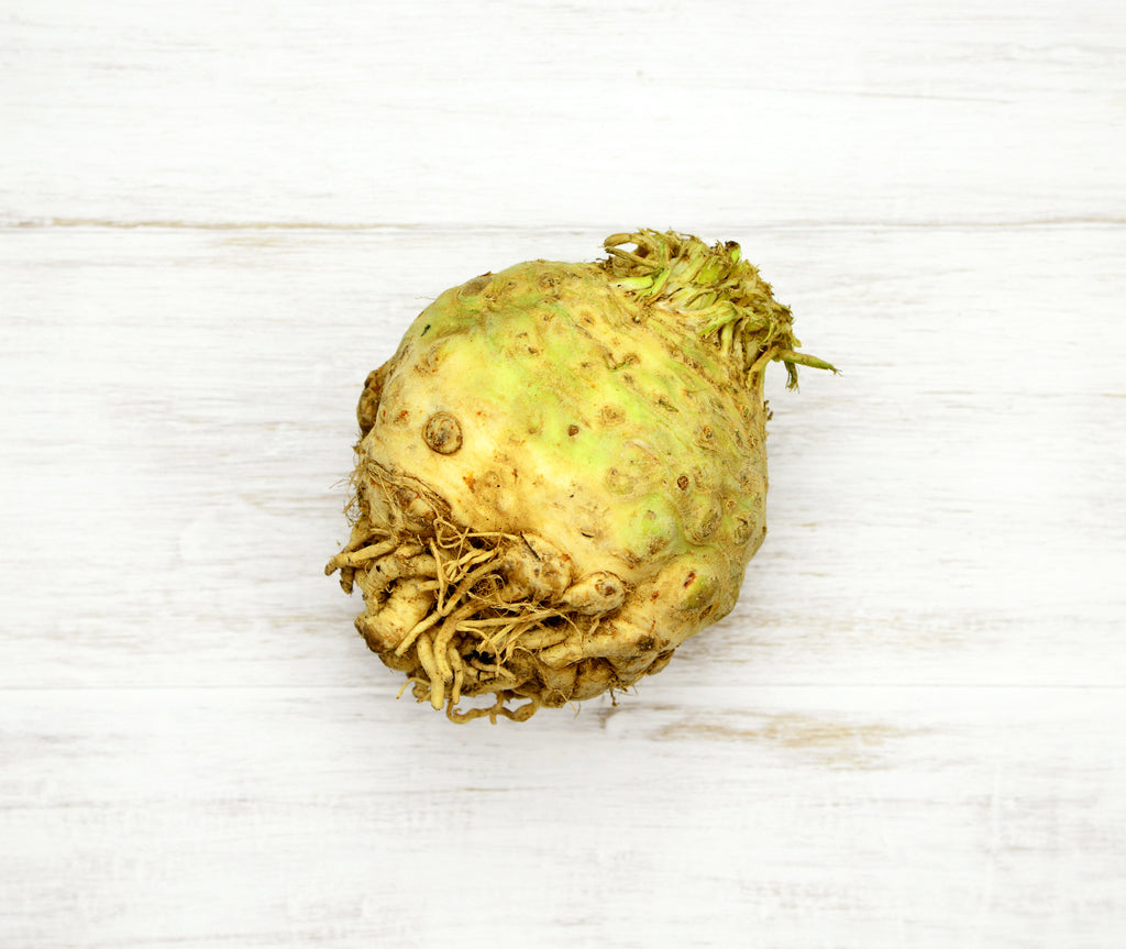 One hand-picked Celeriac locally sourced and ready for Home Delivery