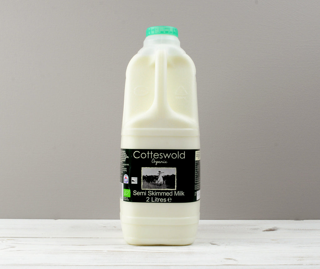 Cotteswold 2 litres of Semi Skimmed milk carton with a green cap ready for Home Delivery