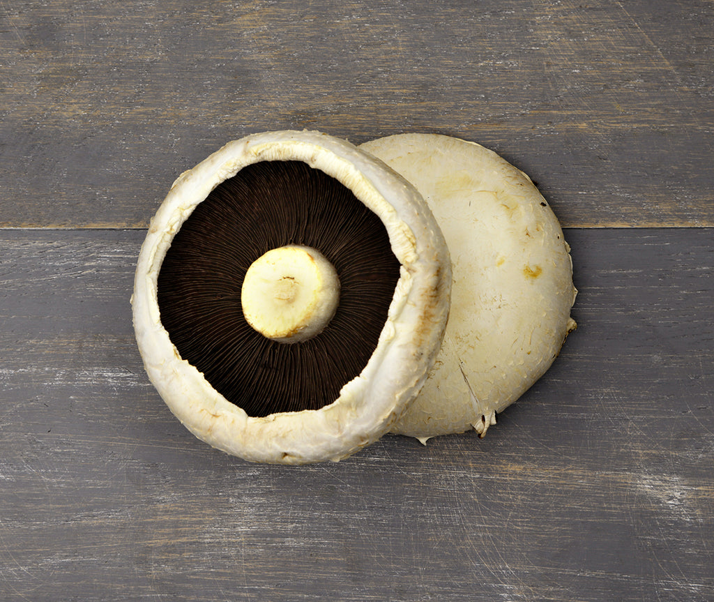 Two Flat Mushrooms locally sourced and perfect for your customised Vegetable Box