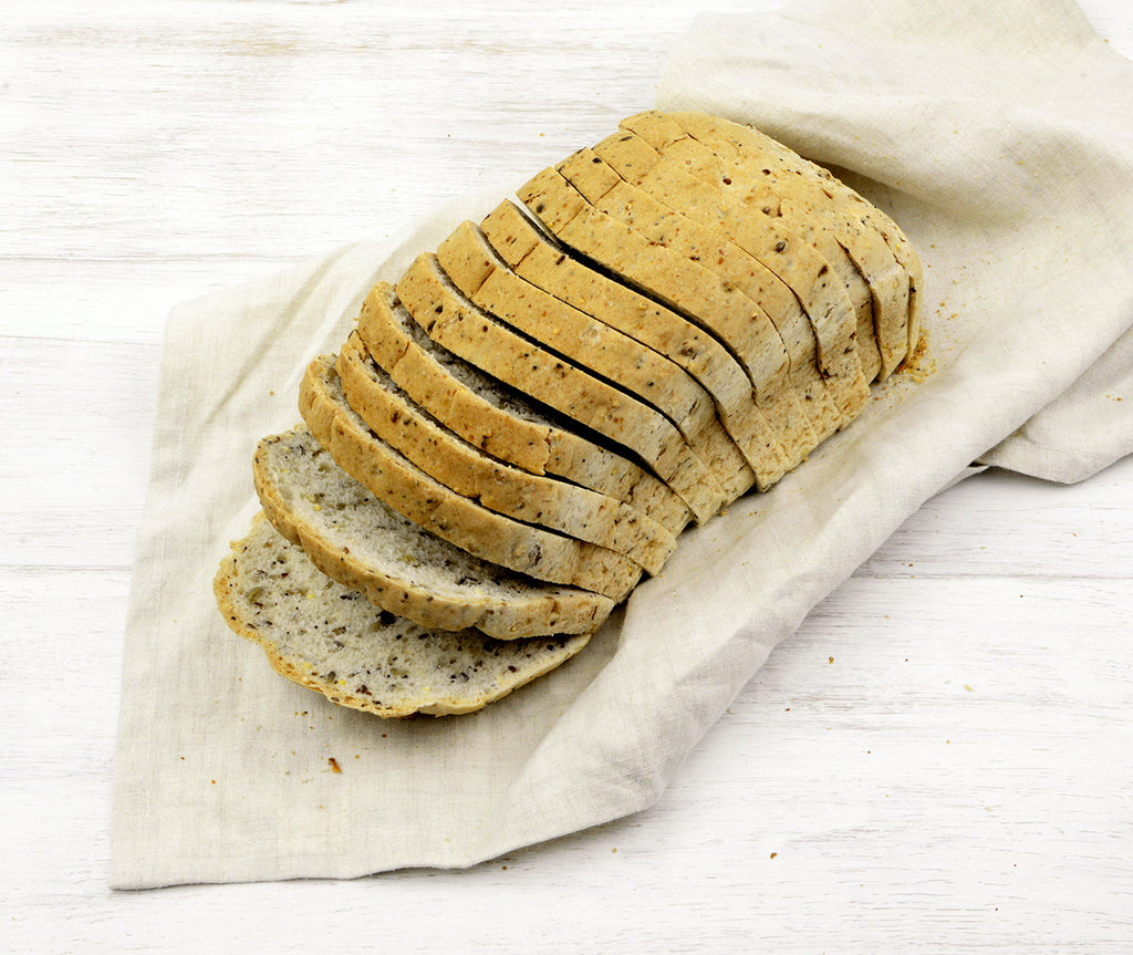 One loaf of Gluten-free Triple-Seed Sliced Bread ready for Home or Office Delivery