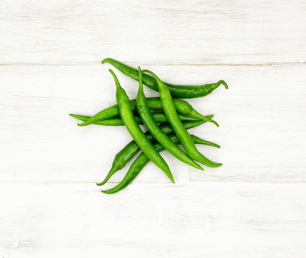 One handful of Green Chillies locally sourced and perfect for your customised Vegetable Box
